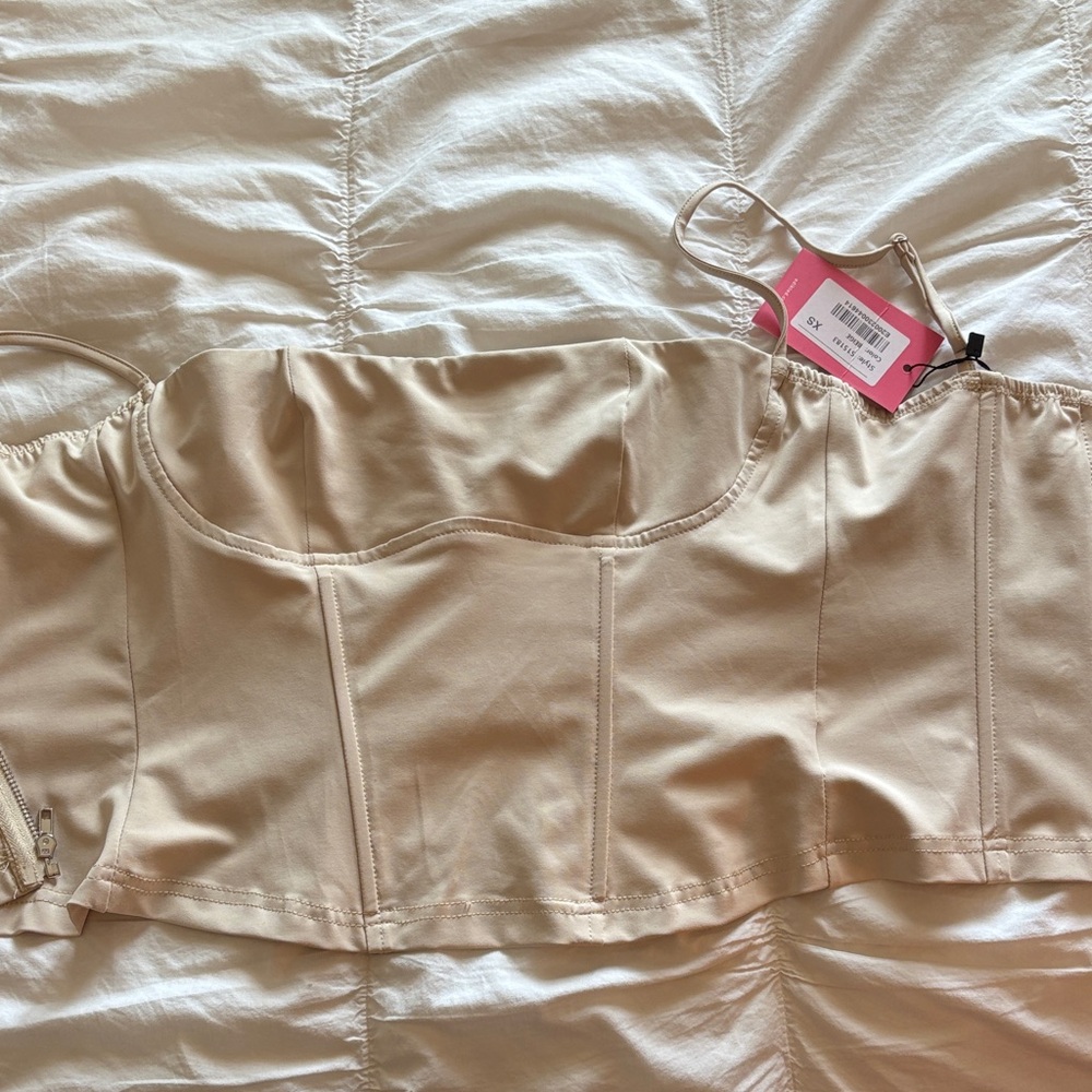Edikted Creme Corset Top